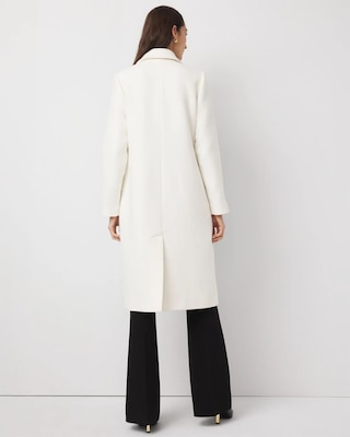 【美品】NEIGHBORHOOD BW . SHOP COAT ホワイト M Floral Embellished Wool-Blend Melton Coat | White House Black Market